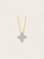 Diamond Flower Necklace - Gold