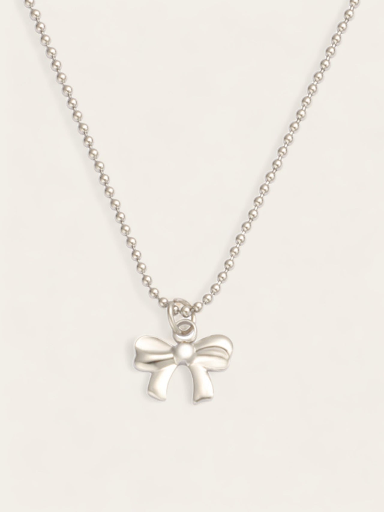 Bead Chain Bow Necklace