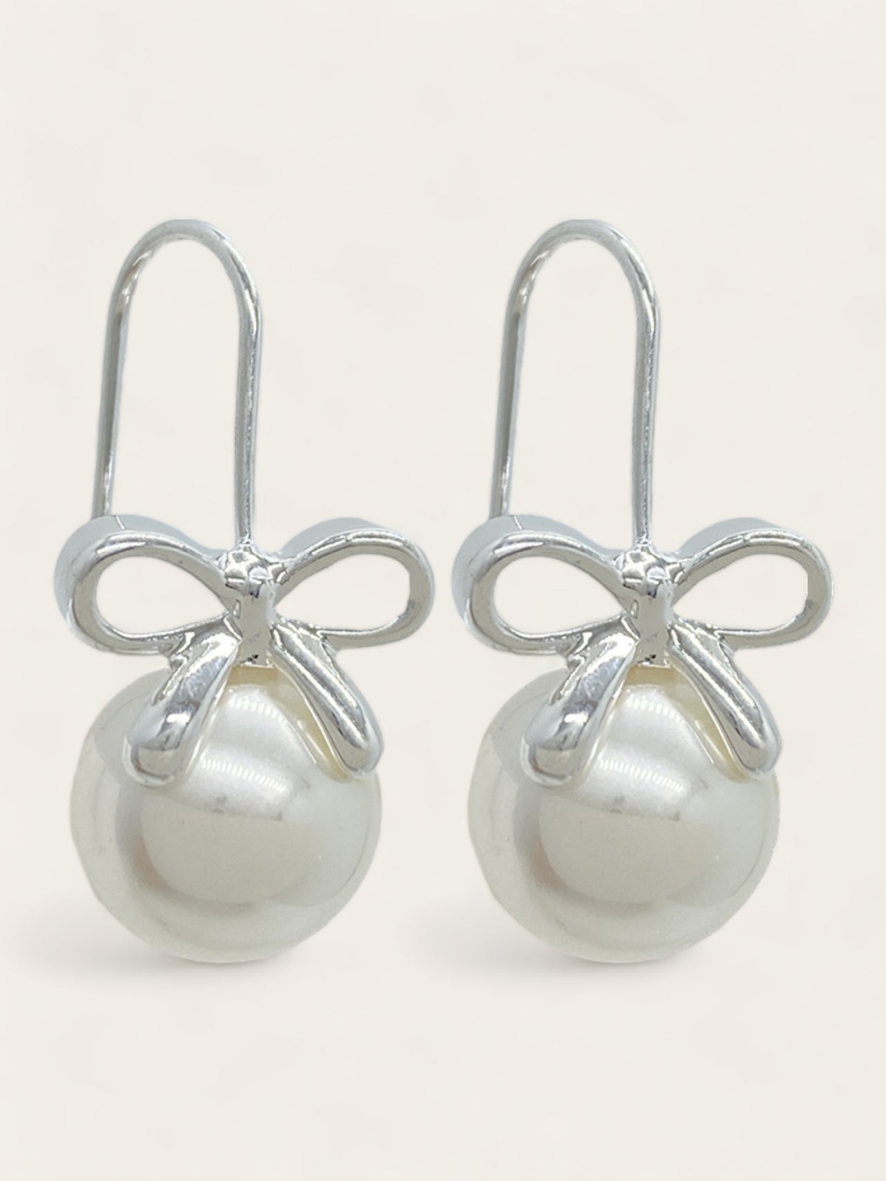 Mini Bow Pearl Earrings