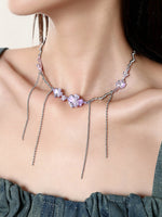 Electric Purple Flower Necklace