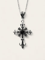 Gothic Cross Necklace - Black