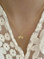 Chunky Bow Ball Necklace - Gold
