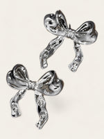 Chunky Bow Studs - Silver