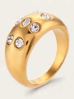 Gold Dotted Diamond Ring