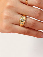 Gold Dotted Diamond Ring
