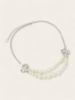 Bow Double Pearl Necklace
