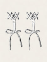 Bow Ballet Studs - Silver