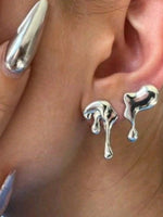 Abstract Lava Studs - Silver