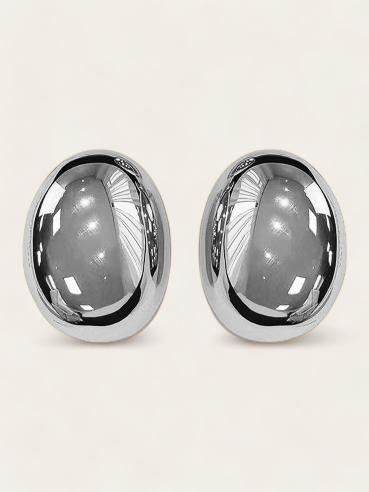 Oval Studs - Silver