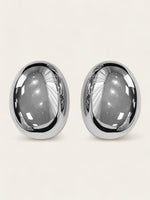 Oval Studs - Silver