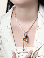 Amber Hearted Necklace