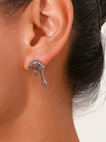 Abstract Lava Studs - Silver