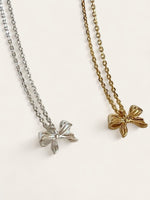 Chunky Bow Necklace - Silver