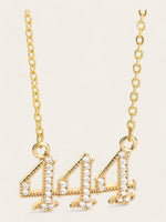Diamond Angel Number Necklace - Gold