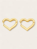 Large Heart Hoops - Gold
