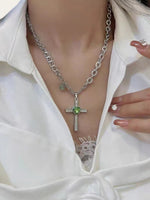 Jade Cross Necklace