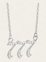 Diamond Angel Number Necklace - Silver