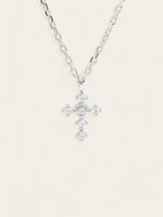 Micro Cross Necklace - Silver