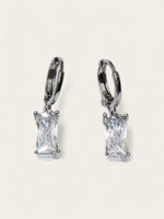 White Crystal Drop Earrings