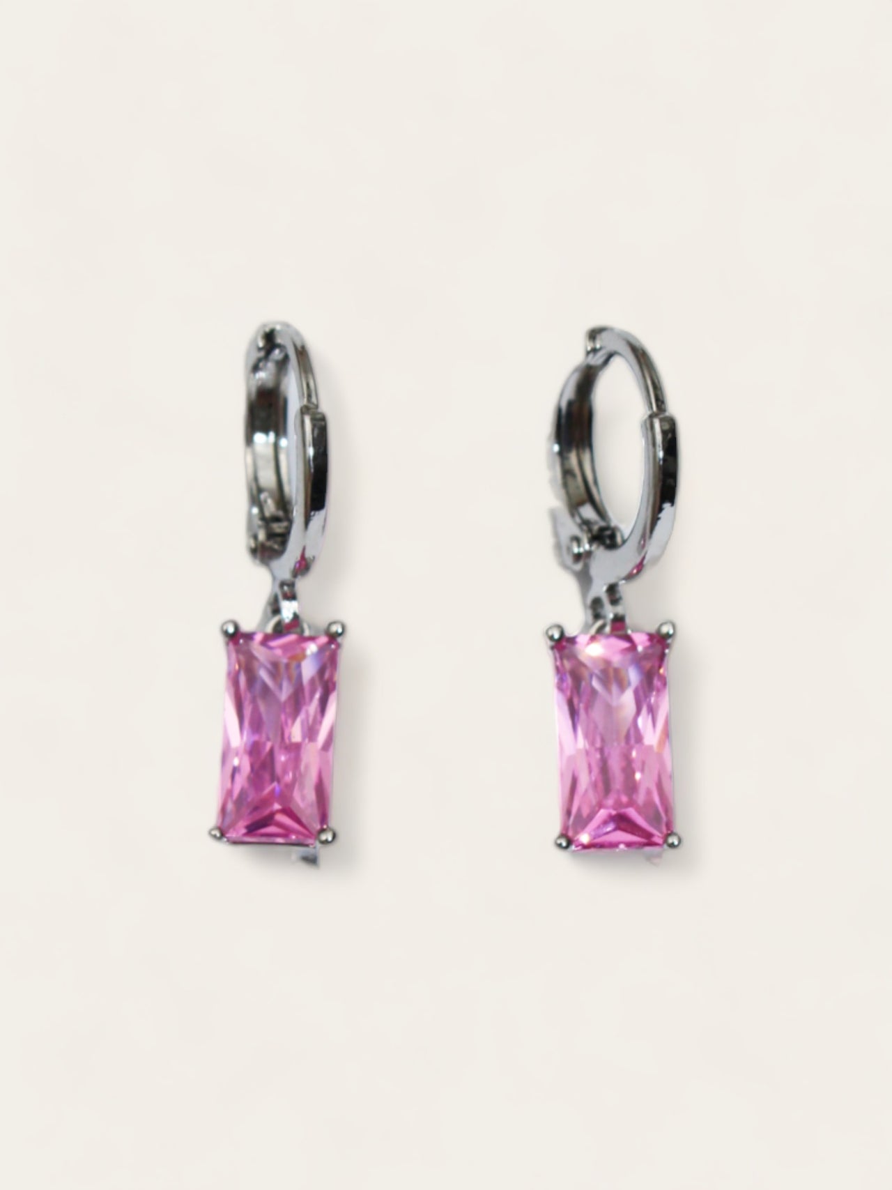 Pink Crystal Drop Earrings