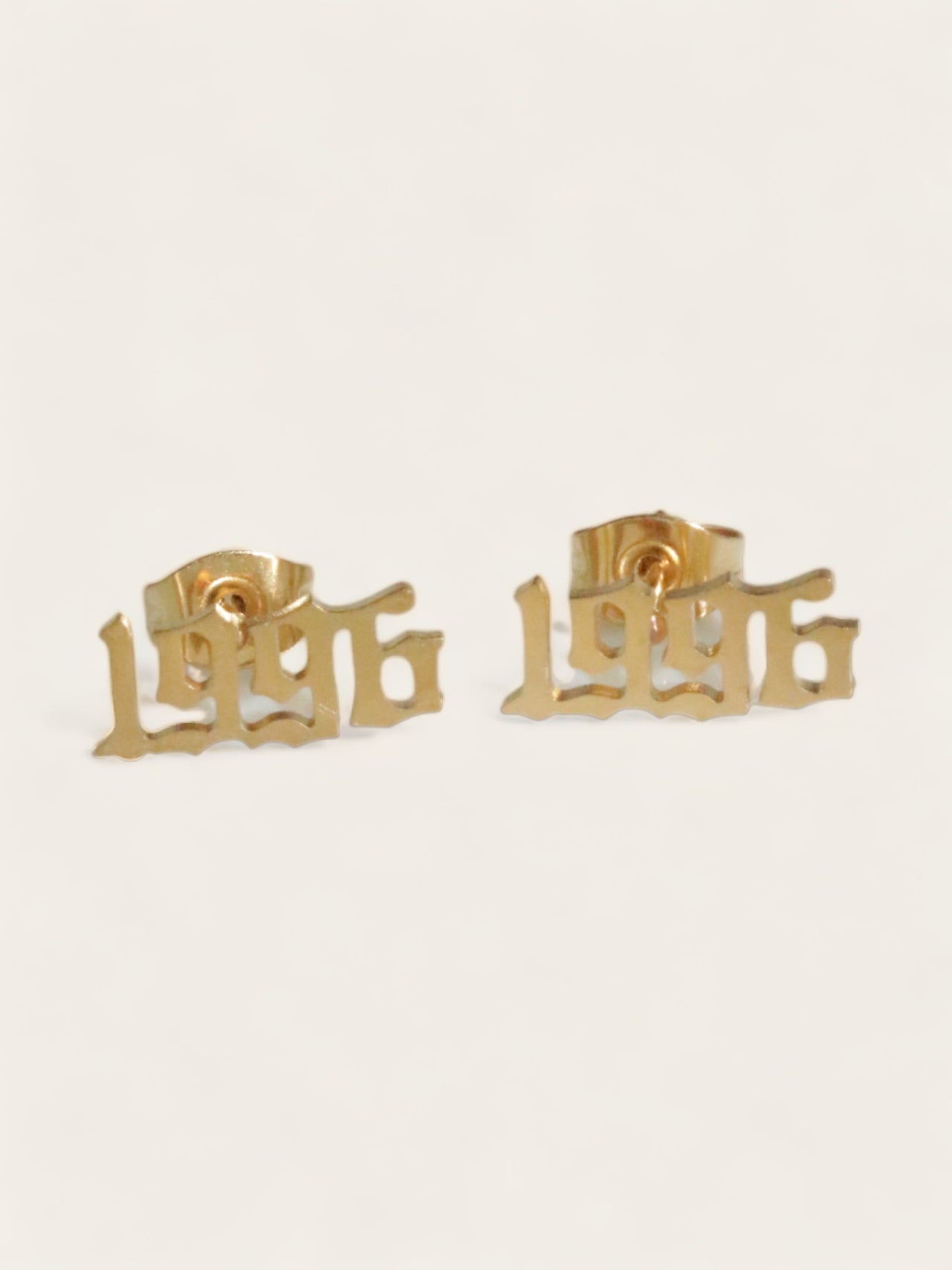 Birth Year Stud Earrings - Gold