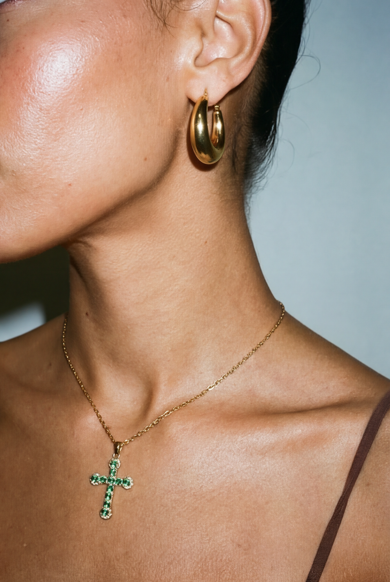 Green Cross Necklace